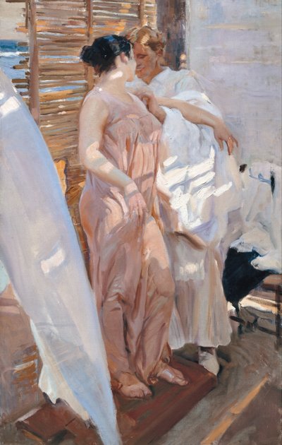 Der rosa Bademantel. Nach dem Bad von Joaquín Sorolla